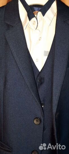 Школьный костюм для мальчика 134 синий+2 пары брюк