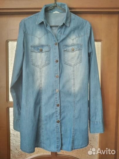Рубашка джинсовая 48-50 размер
