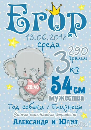 Метрика ребенка