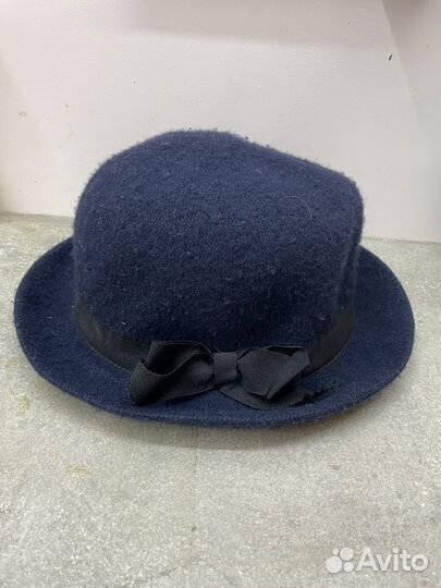Шляпа синяя шерсть