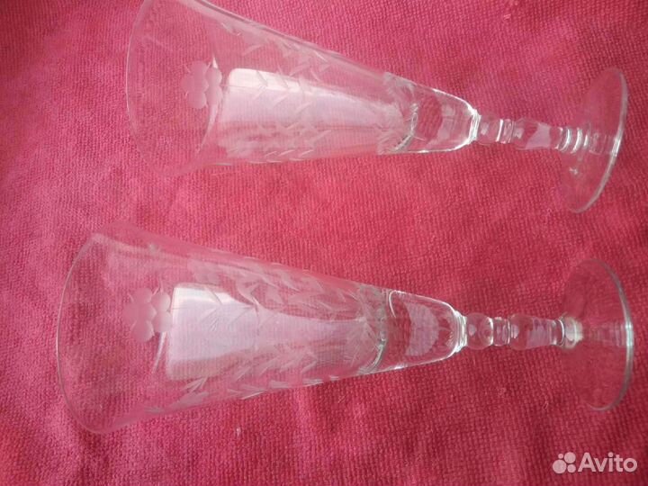 Фужеры хрустальные с гравировкой СССР