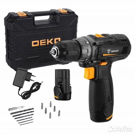 Аккумуляторная дрель шуруповерт Deko 12v