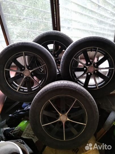 Диски литые R15 5x114,3 бу + Шины