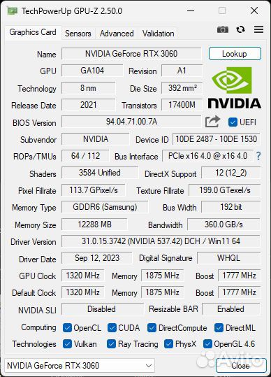 Mllse RTX3060 12Gb