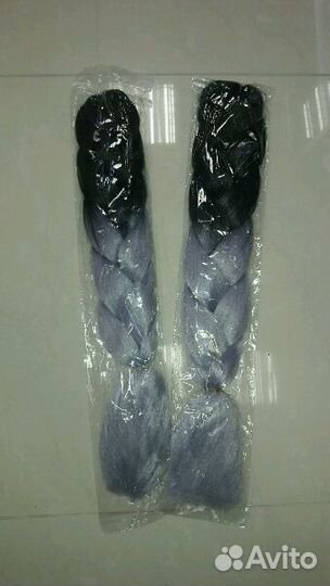 Канекалон брейды #1 омбре чёрный с серым