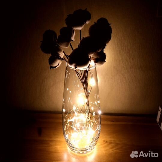 Гирлянда металлическая от батареек 3 метра