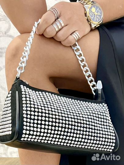 Сумка клатч со стразами