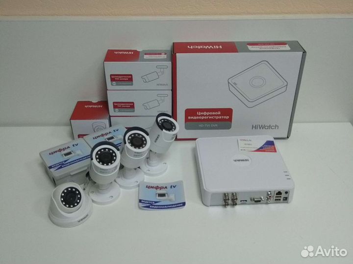 Комплект видеонаблюдения 2mp HiWatch 4камеры