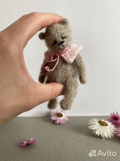 Мишка Тедди Лепесток вязаный в мешочке