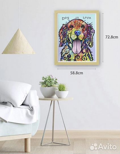 Постер картина пазл с собакой