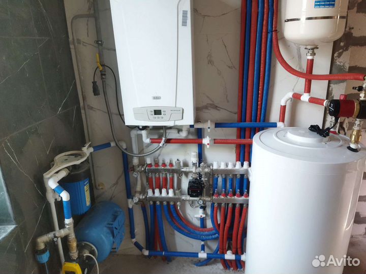 Монтаж отопления, котлов, водоснаб