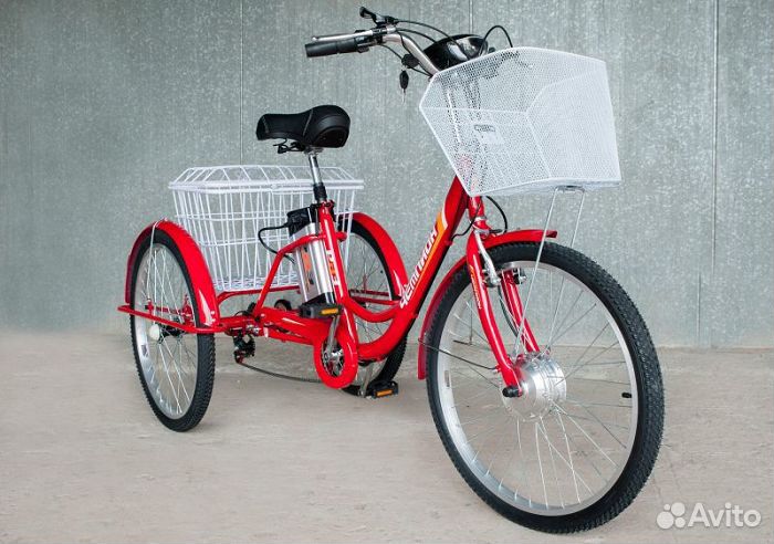 Электровелосипед трехколесный рвз Чемпион 6 ск 24