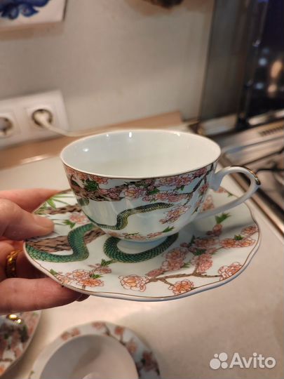 Чайная пара, тонкий фарфор