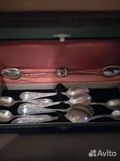 Набор старинных ложек СССР с серебрением