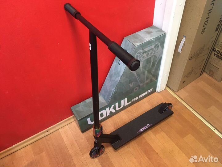 Трюковой самокат Vokul Solo черный бензиновый