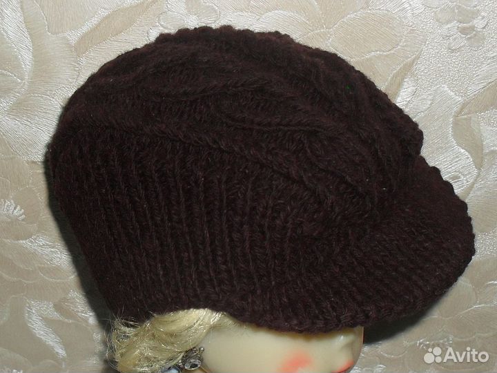 Вязаная кепка-реглан женская