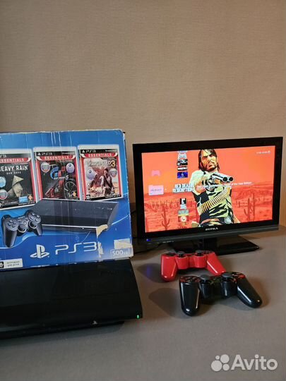Sony playstation 3 super slim 500gb прошитая+игры