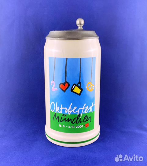 Литровая пивная кружка 