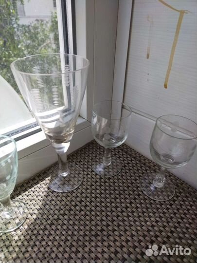 Стеклянные рюмки на ножке СССР