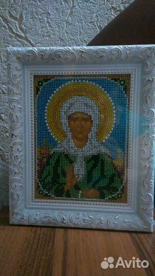 Икона Св. Матрона Московская бисером