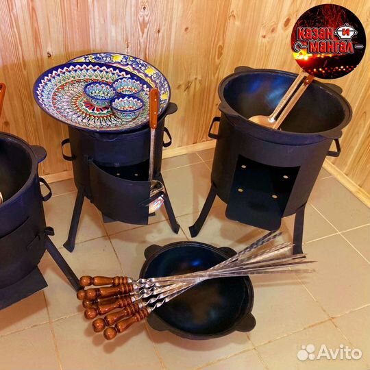 Чугунный казан и печи под них