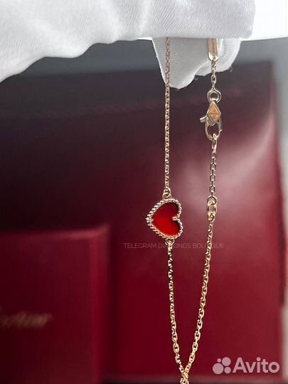 Браслет сердечко Van Cleef Heart золото 750