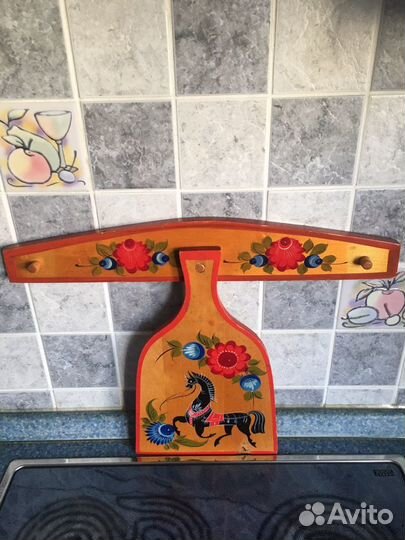 Поднос Жестово времен СССР, Городецкая роспись