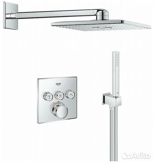 Верхний душ Grohe Rainshower SmartActive Cube 34706000, хром