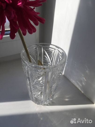 Хрустальная ваза для цветов времён СССР