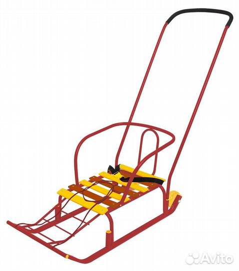 Санки детские тянитолкай №7 с ручкой