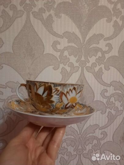 Чашка, блюдце ломоносовский фарфоровый завод