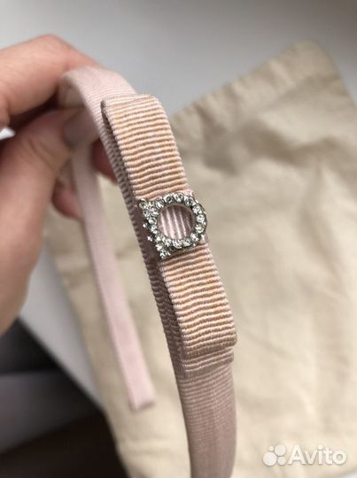 Ободок розовый и черный Salvatore Ferragamo украше