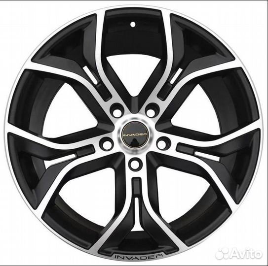 Диски invader R20 5x150 Черные с полировкой
