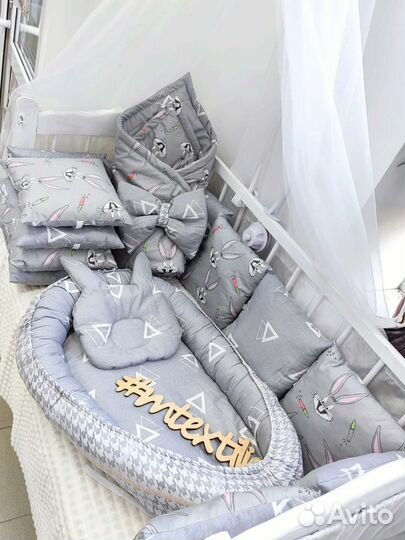 Комплект в детскую кроватку из сатина хлопок 100