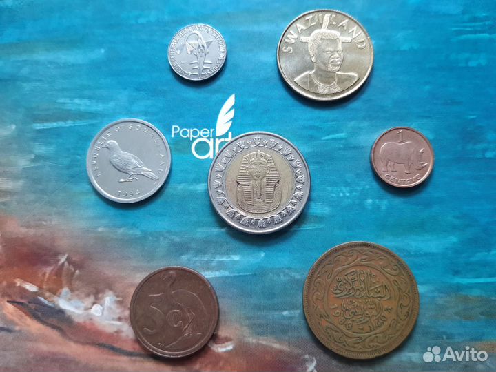 Монеты Свазиленд, Сомали, юар, Тунис и др