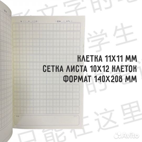 Две тетради для иероглифов 30 л крупная клетка