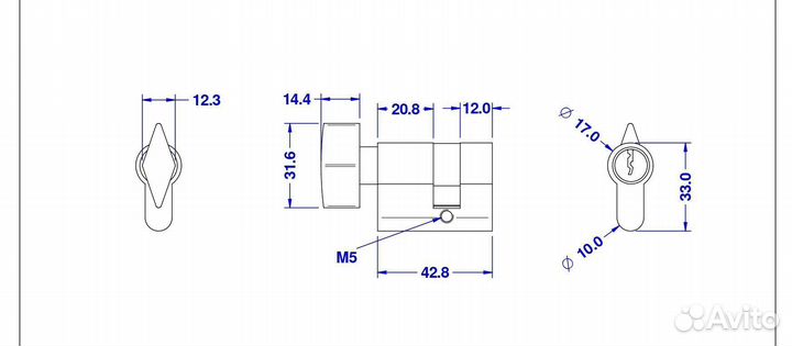 Ключевая вставка для стеклянной двери