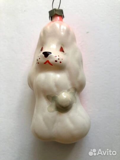 Елочные игрушки, собака, пудель