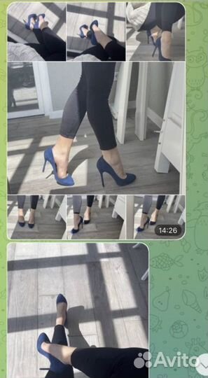 Туфли замшевые синие