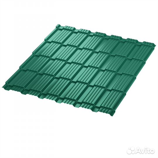 Металлочерепица Каскад 1185/0,5 6005 зеленый мох