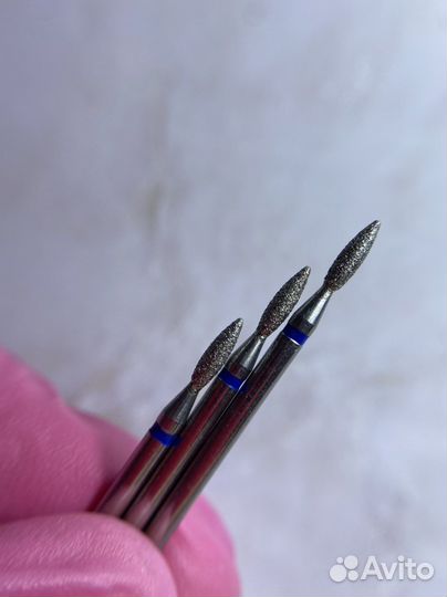 Фреза для маникюра с синей насечкой 3 шт