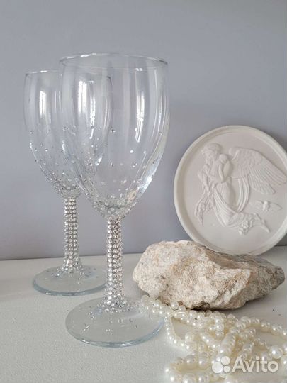 Свадебные бокалы ручной работы