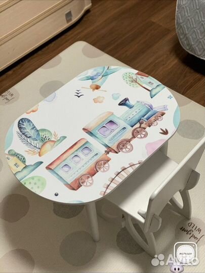 Детский стол и стул новый с рисунком