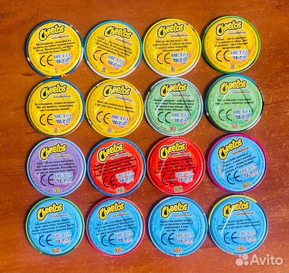 Фишки, сотки, кэпсы, биты metal Tazo cheetos