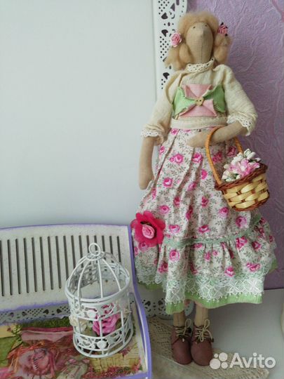 Кукла тильда в стиле Бохо-Розочка