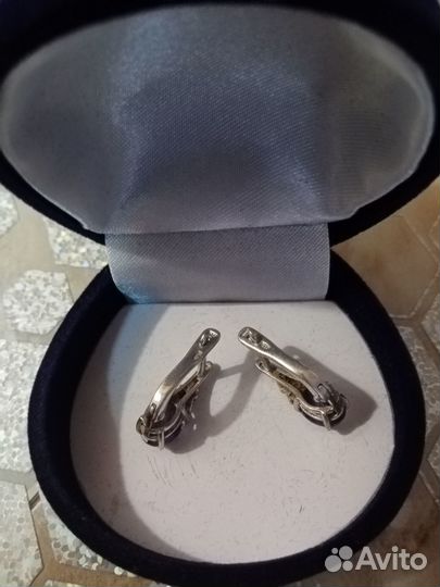 Серьги серебро с камнями
