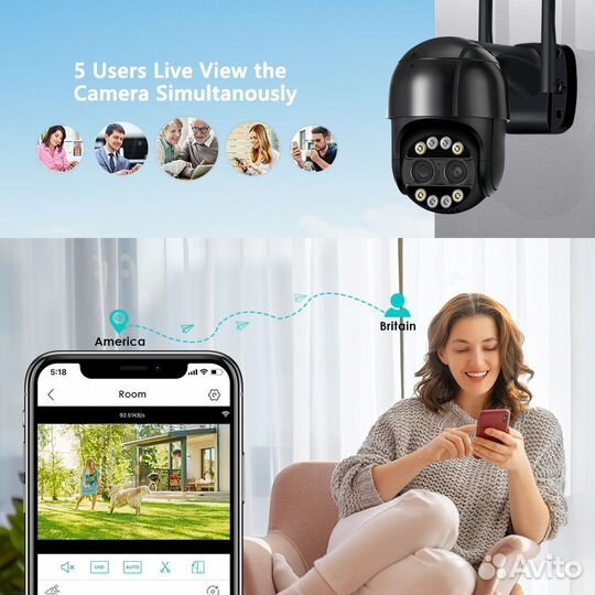 Камера 4Мп с автозумом и слежением за человеком