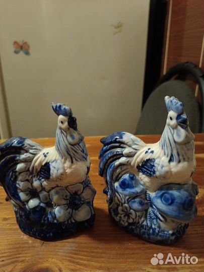 Петушок копилка гжель