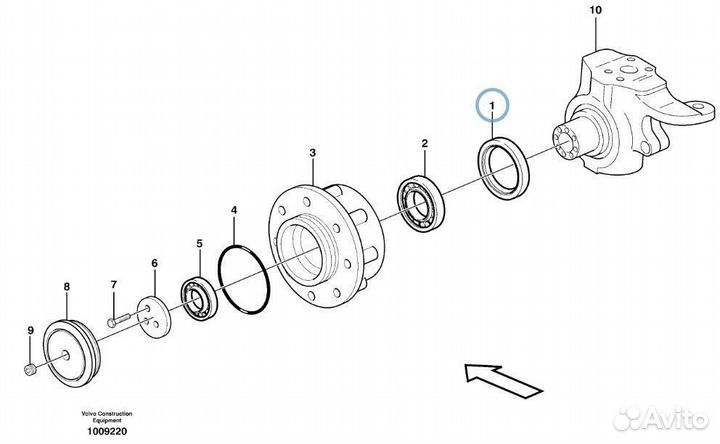 047703 (47703) Сальник ступицы экскаватор