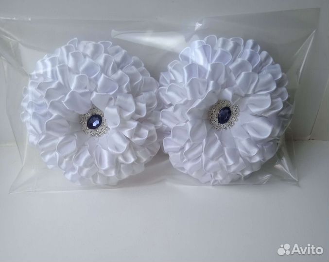 Банты для волос белые